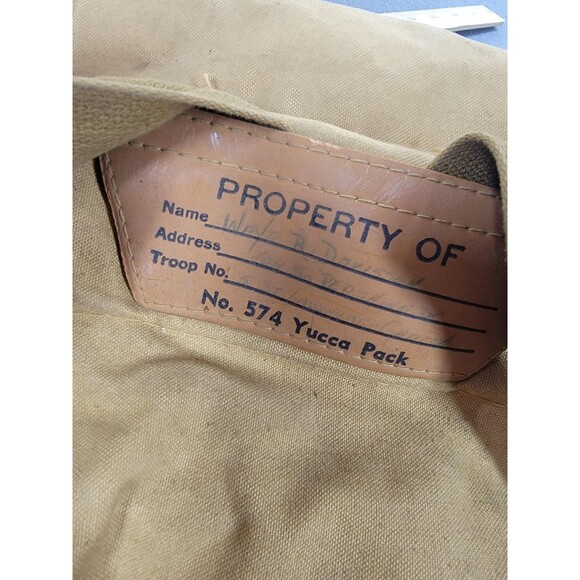 Vintage Boy Scouts of America National Council Canvas Leather Backpack Rustic - Picture 14 of 16